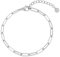 day.berlin Filigrane Glieder Armkette in Silber, Gliederkette Armband 15,5cm + 5cm variable Länge, Premium 316L Edelstahl nickelfrei und wasserfest für Damen