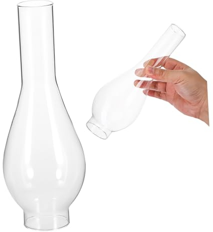 Zerodeko Pantalla De Cristal Larga Para Lámpara De Queroseno. Pantalla De Lámpara De Aceite Vintage Chimenea De Lámpara De Aceite Transparente Tubo De Chimenea Aceite De Vidrio Largo