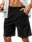 HMIYA Kurze Hosen Herren Leinen Shorts Leichte Bermuda Sommershorts Atmungsaktiv Leinenhose Kurz mit Taschen(Schwarz,EU-XL)