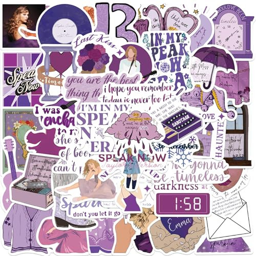 Adkumil 50Pcs Purple Lover Stickers, Cute Stickers for Hydroflasks Trendy Cute Vinyl Waterproof Stickers for Water Bottles, Skateboard Phone Laptop Stickers for Kids Teens Girls (Purple Lover)