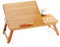 XUANYU Support PC Plateau de Lit Pliable Tablette Table Portable pour Ordinateur Lutrin de Lecture pour Lit Fauteuil Canape (Bois B, Bambou, (38×35 cm+17×35 cm)×(20-30) cm)