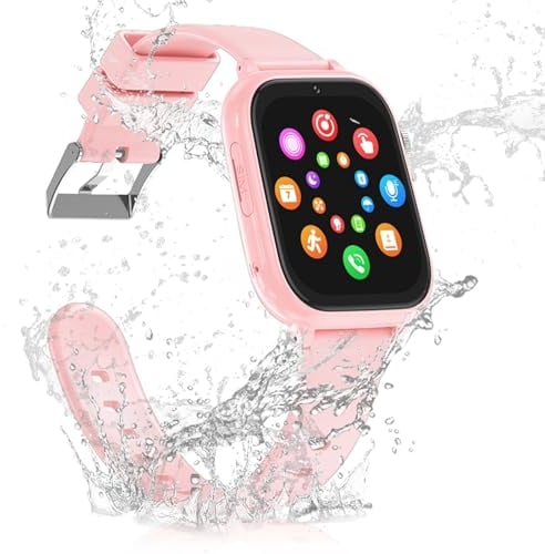 Smartwatch Kinder, 4G GPS Uhr Kinder Smartwatch mit GPS mit SIM WiFi Videoanruf SOS Schulmodus Kamera Wasserdichte Spiele Voice Chat Handy Wecker, Kinderuhr Geschenke für Mädchen Jungen Student