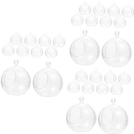 IMIKEYA 30 STK Weihnachtsdekorationskugel Blumenvasen Aus Glas Offen Weihnachtskugeln Zum Aufhängen Weihnachtsschmuck Luftpflanzenhalter Globen Hoder X Mm Kleines Teelicht Handbuch Plastik