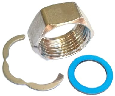 H2O-Flex® Set di raccordo per tubo corrugato in acciaio inox da 1/2, ottone nichelato