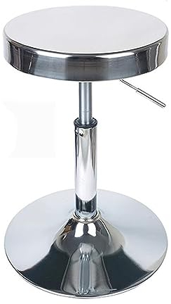 Hocker Edelstahl verstellbar, Drehbare Teleskopstühle ohne Rückenlehne Glatt gebürsteter Sitz 40-50cm für Fabrik Labor Werkstatt