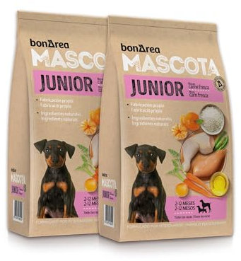BonÀrea – Futter für Hunde und Welpen – Packung mit 2 x 3 kg (insgesamt 6 kg) – kleine, mittlere und große Rassen – vom Entwöhnen bis zum Erwachsenen – enthält natürliche Zutaten – Junior