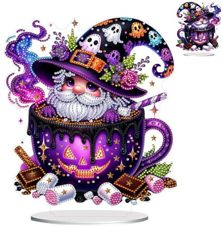 DIY Diamond Painting Tisch Deko Diamant Painting Halloween Ornamente Diamant Malerei Stehend Kunst Set Halloween Innen Dekoration Festliches Geschenk Hausgeschenk (Kobold 1)