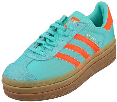 adidas Gazelle Bold Womens Sneaker, Mint Rush Orange, 7 UK