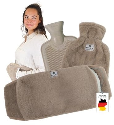 MYLILY | Perioden Wärmegürtel | Wärmflasche mit Bezug flauschig | Wärmflaschen Gürtel | Wärmegürtel Rücken und Periode