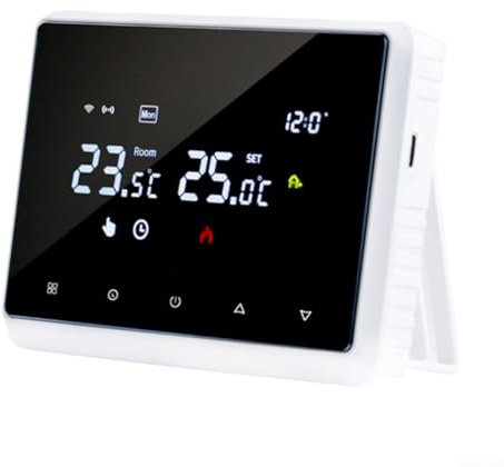 Besttoolifes Termostato inteligente Wi-Fi Controlador de temperatura programable con receptor RF Control de aplicación de voz para caldera de gas Calefacción de agua caliente Oficina en casa Hotel