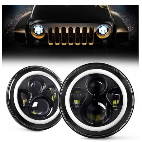 ODKBFG Scheinwerfer 17,8 cm LED-Scheinwerfer für Suzuki für Samurai-Scheinwerfer, Montage (2 Stück, 40 W, schwarz)