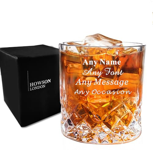 EDSG Personalised Whiskey Glass for Men Engraved Whiskey Tumbler Glass Personalised Gifts for Men Personalised Glasses 7oz/210ml Fathers Day Birthday Christmas Wedding Best Man Groomsmen Gift