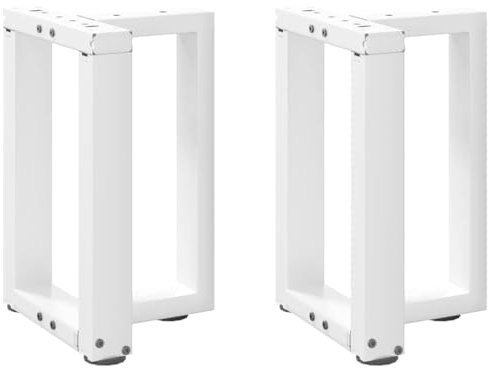 vidaXL Pieds de Table Basse en T, 2 pièces, Blanc, 38 x 25 x (42-43) cm, Acier
