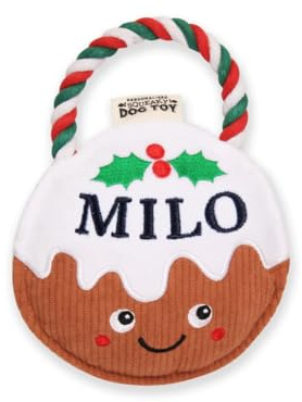 History & Heraldry Personalised Christmas Pudding Dog Toy (Milo)