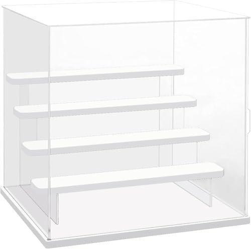 DuvinDD Acryl-Display mit 5 Ebenen, Vitrine für Sammlerstücke, Pop Mart, staubdichte Ausstellungsbox mit Tür (weiß)