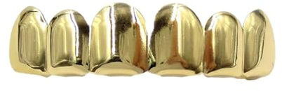 Vergoldeter Zahn Glutkappen Glut Zähne Glut Gold Tragbare Weihnachten Mund Zähne Set Grill & Untergrill Set Gold Vergoldet Kupfer Zahnkappen