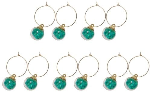PLCPDM 10Pcs Wine Glass Charm With Rings For Wine Cocktail Party Supplies Goblet Drink Markers Label For Party Decoration