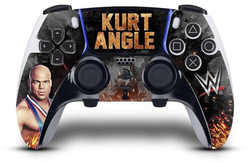 Head Case Designs Offizielle WWE Led Bild Kurt Angle Vinyl Haut Gaming Aufkleber Abziehbild Abdeckung kompatibel mit Sony PlayStation 5 PS5 DualSense Edge Controller
