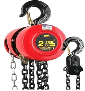 KONGMM Treuil Manuel Treuil à cliquet Manuel de Type 1 à 10 tonnes, 1.5 à 9 mètres, Bloc de Grue de Levage, palan à chaîne Manuel pour Remorque Bateau Voiture(Red 3 Ton,3M)