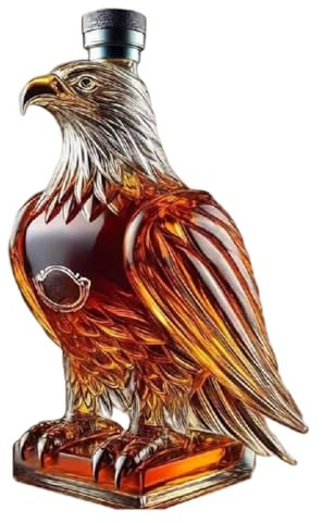 Carafe à décanter en verre avec aigle à whisky amusante pour homme, papa, mari - Ensemble de carafe à whisky parfaite pour la décoration de bar à la maison