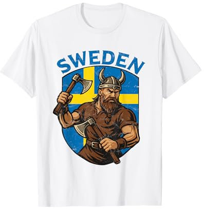 Sweden Viking Warrior Sweden Flag Norse Sverige T-Shirt