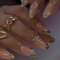 24 Pcs French Tip Press On Nails Medium Almond False Nails With Pearls Design Gold French Line False Nail Full Size Press On