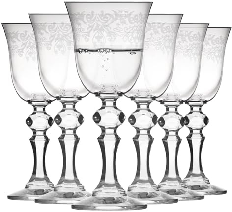 Krosno – Verres à Vodka 60 ml – Lot de 6 – Collection Krista Deco – Cristal Sans Plomb – Design Classique avec Motif Transparent