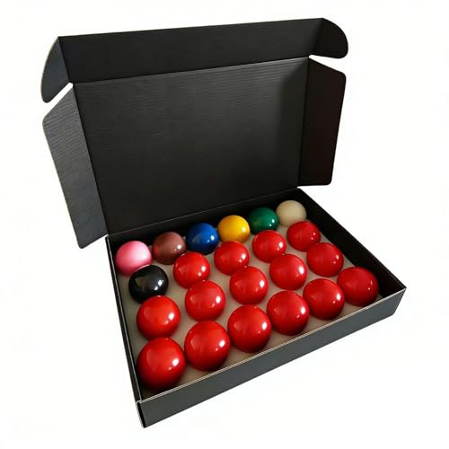 TriUnytion Snooker Kugeln Set, 22 Stück 52,5 mm Snooker Balls Set Harz Britisches Billardkugeln Set, 15 Rote, 6 Farbige und 1 Weiß Kugel