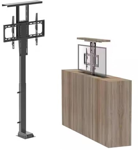 Electric TV Lift Stand for 42-75 TVs, Motorized Vertical Mount with Remote, Hidden Bracket Supports 80kg, for Home Living Room Bedroom