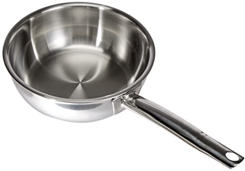 Spring Sauteuse Brigade Premium | Edelstahl | Ø 18 cm, H: 6,5cm / Inhalt: 1,5 L | Backofen- und Spülmaschinenfest | mit Schüttrand und Innenskalierung | induktionsgeeignet