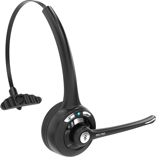 Delton dt-dbthead10 X X10 über den Kopf Bluetooth-Headset mit Boom Mikrofon Drehstuhl, schwarz