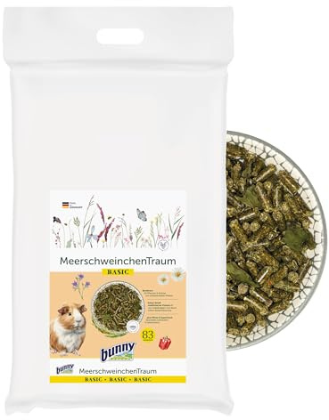 bunnyNature MeerschweinchenTraum Basic - Meerschweinchen Alleinfuttermittel ab dem 5. Lebensmonat - 63 Pflanzen & Kräuter, Vitamin C & Superfood - 4kg