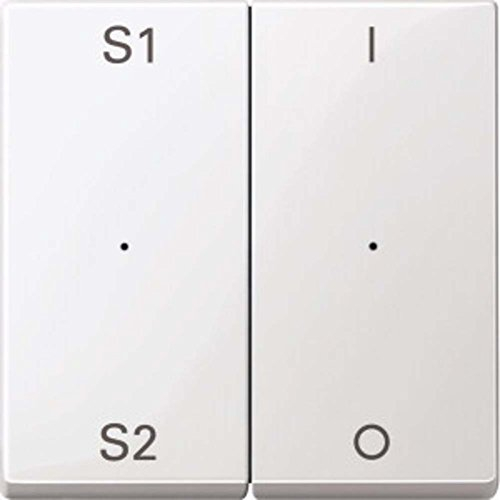 Merten MEG5228-0319 Wippen für Taster-Modul 2fach (Szene1/2, 1/0), polarweiß glänzend, System M
