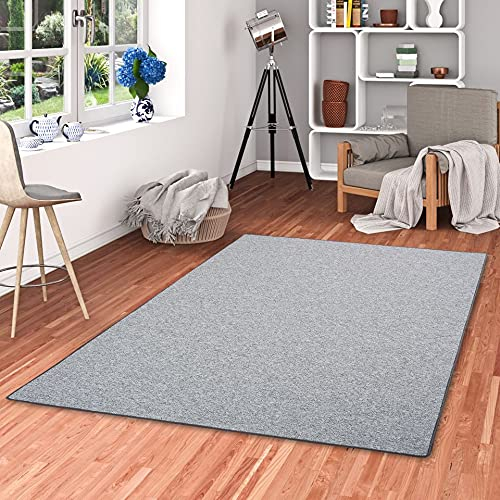 STRONG Feinschlingen Velour Teppich Silbergrau in 24 Größen