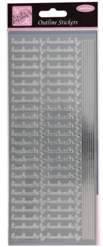 Outline Stickers - Handmade By - Silver