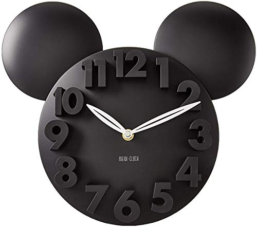 Meidi-Uhr, modernes Design, Mickey Mouse, große Ziffern, 3D-Wanduhr, Heimdekoration, Schwarz