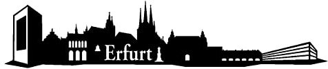 Skyline4u Aufkleber Erfurt Skyline mehrere Größen 15 x 3,1cm schwarz