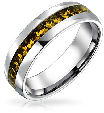 Bling Jewelry November Geburtsmonat Gelb Kristall Ewigkeitsband Ring In Silberfarbenem Edelstahl