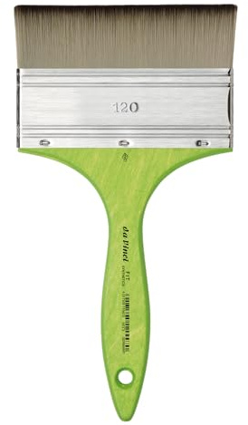 da Vinci, FIT SYNTHETICS, Series 5073, Modler (wide), acrylic, watercolour, oil, for canvas, metal, paper, fabric, wood, priming, short handle, made in Germany, size 120 | Grey synthetic fibers for liquid colours - ideal for school, hobby and versatile painting grounds.