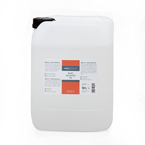 WellTouch Basic Massage Oil,10-Liter-Kanister, neutral, reizfrei, sparsam im Verbrauch, Massage-Öl in Profi-Qualität für Physiotherapie, Spa & Wellness