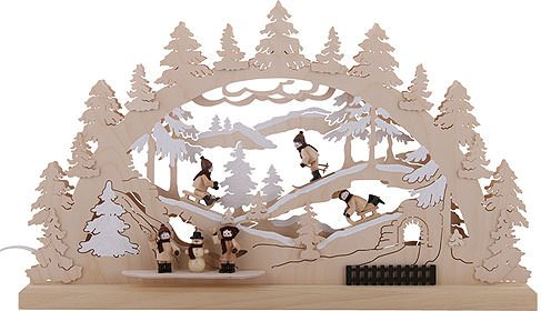 3D-Doppelschwibbogen - Winterlandschaft - 62 x 37 x 5,5 cm - Original Erzgebirge Schwibbögen - Michael Müller