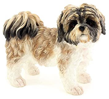 The Leonardo Collection Brown & White Shih Tzu Figurine For Home & Office | Home Decor Ornaments Gift For Women & Men | Beautiful Figurine For Indoor & Outdoor | Living Room Decor Ornaments