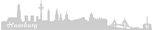Samunshi® Autoaufkleber Hamburg Aufkleber Skyline in 7 Größen und 25 Farben (15x3cm Silber)