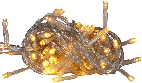 LED Lichterkette 6,5 m mit 50 LED gelb Außen IP44 Partylichterkette