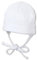 Sterntaler OCS Beanie uni - Baby Beanie Mütze aus Singlejersey (Bio) - Unisex Kopfbedeckung mit Umschlag und Ohrenklappen - Baby und Kinder Übergangsmütze zum Binden - ab Geburt, weiß, Größe 37