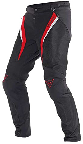 Dainese Unisex Dainese P. Drake Super Air Motorrad Textilhose Pant, Schwarz/Rot/Weiß, 56 EU