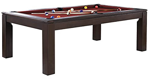 Billiard-Royal Billardtisch Pooltisch Modell Dalila 7 ft. inkl Tischplatte mit hochwertigem K-55 Bandengummi und freier Tuchwahl, Tuchfarbe:Burgundy