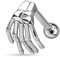 Autiga Tragus Ohr Piercing Skelett Hand Gothic Piercing Stecker Helix Cartilage Barbell Chirurgenstahl Silber