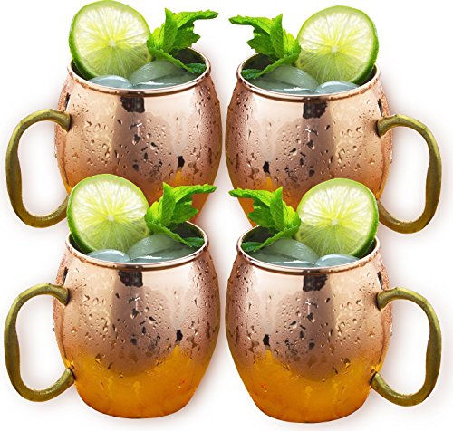 Estilo fabriqué à la Main en cuivre Massif Moscow Mule Tasses, 567 Gram – Lot de 4