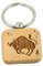 Sternzeichen-Schlüsselanhänger aus Natur-Holz mit hochwertiger Gravur inkl. Stabilem Schlüsselring - Stier